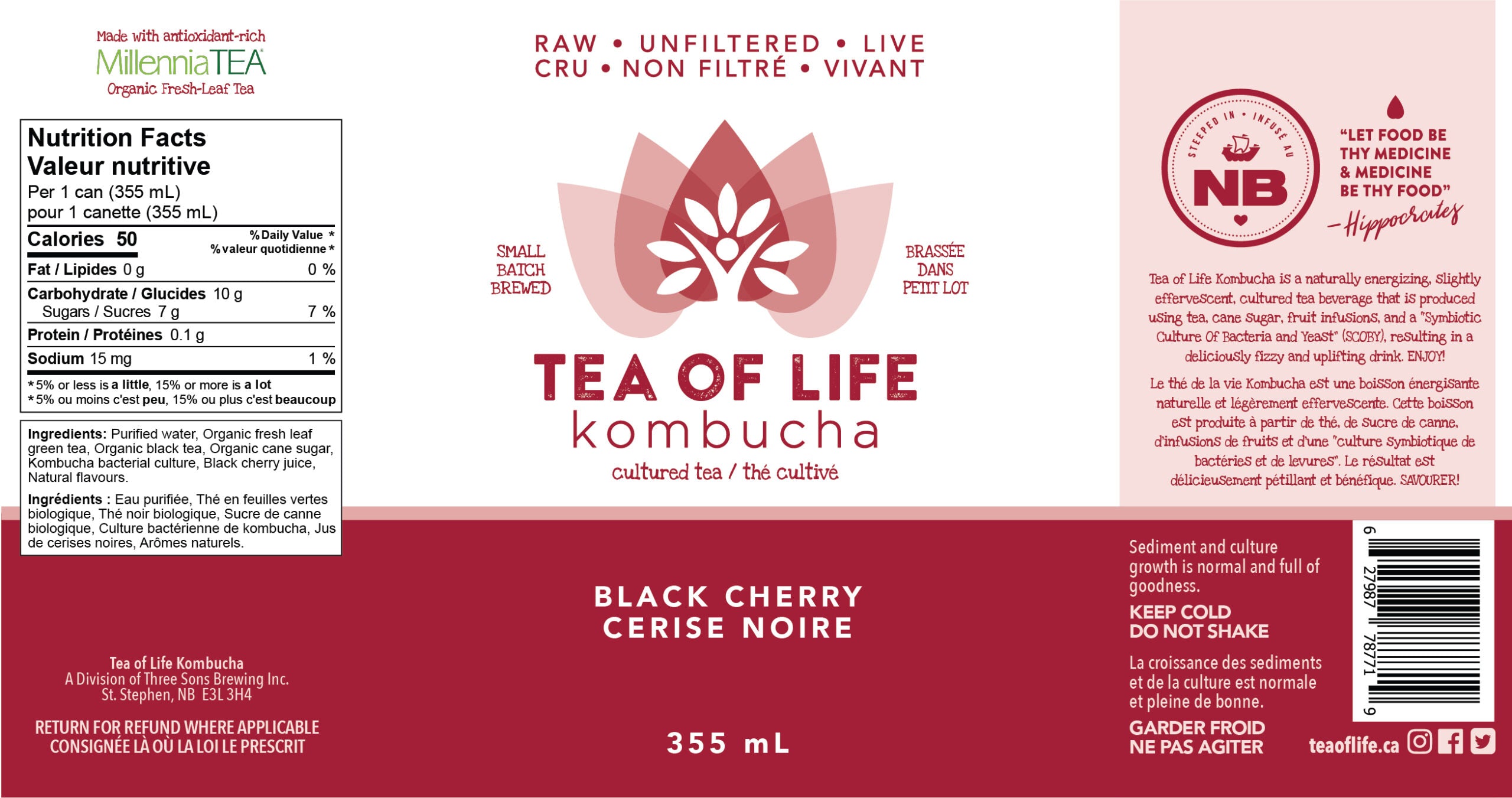 Tea of Life Black Cherry Kombucha