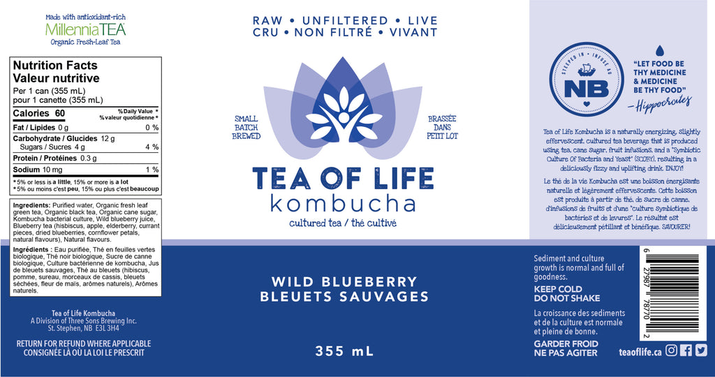 Tea of Life Wild Blueberry Kombucha