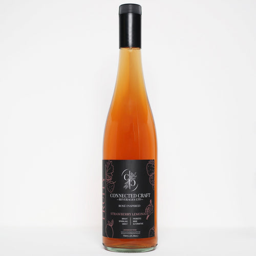 Connected Craft Beverages Strawberry Lemonade kombucha, 750mL bottle (official product photo)