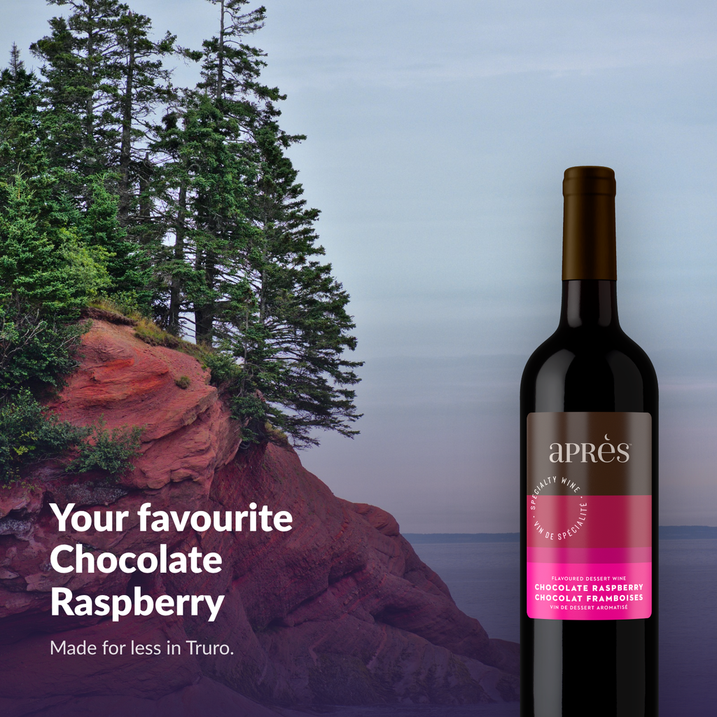 Apres Chocolate Raspberry Dessert Wine kit, lifestyle shot
