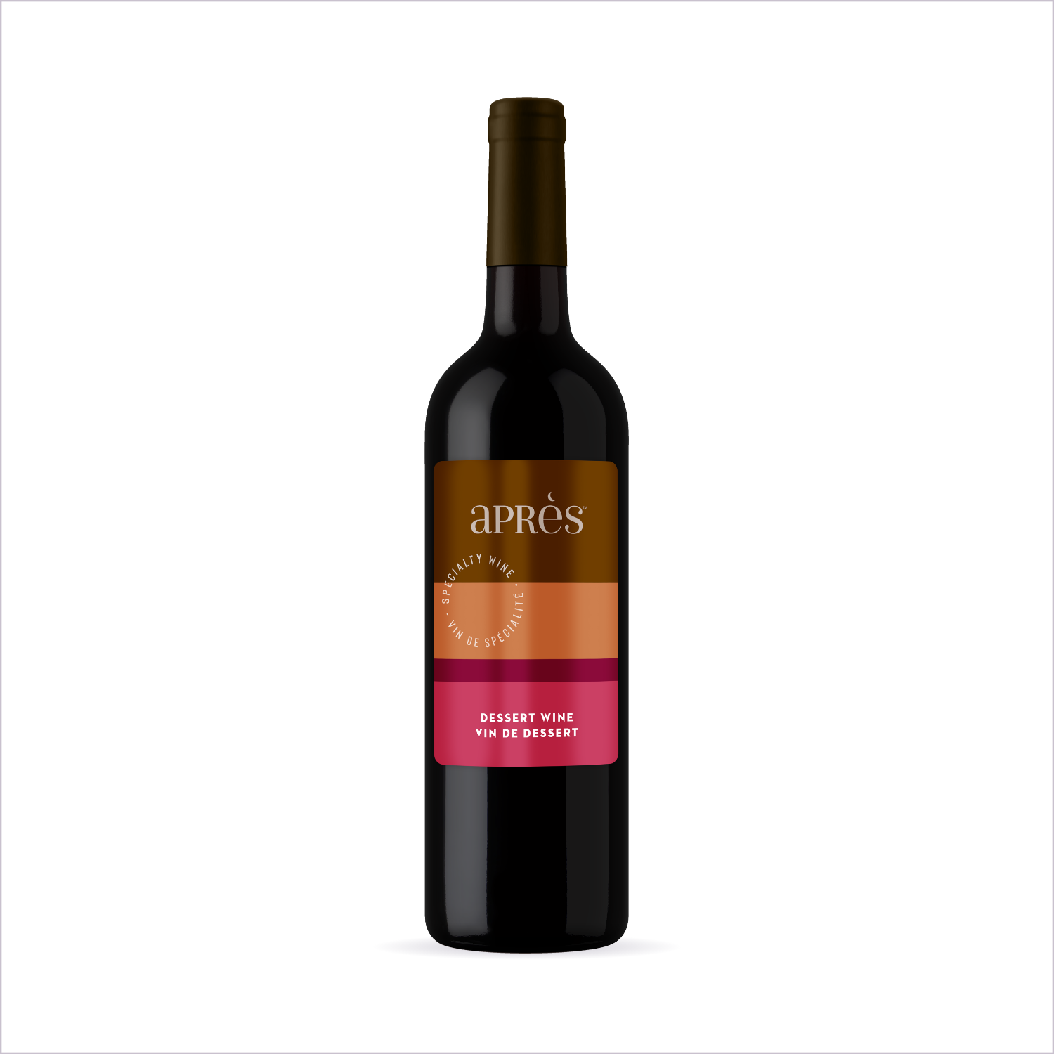 Apres Dessert Wine bottle on white