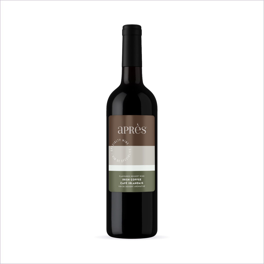 Apres Irish Coffee Dessert Wine bottle on white