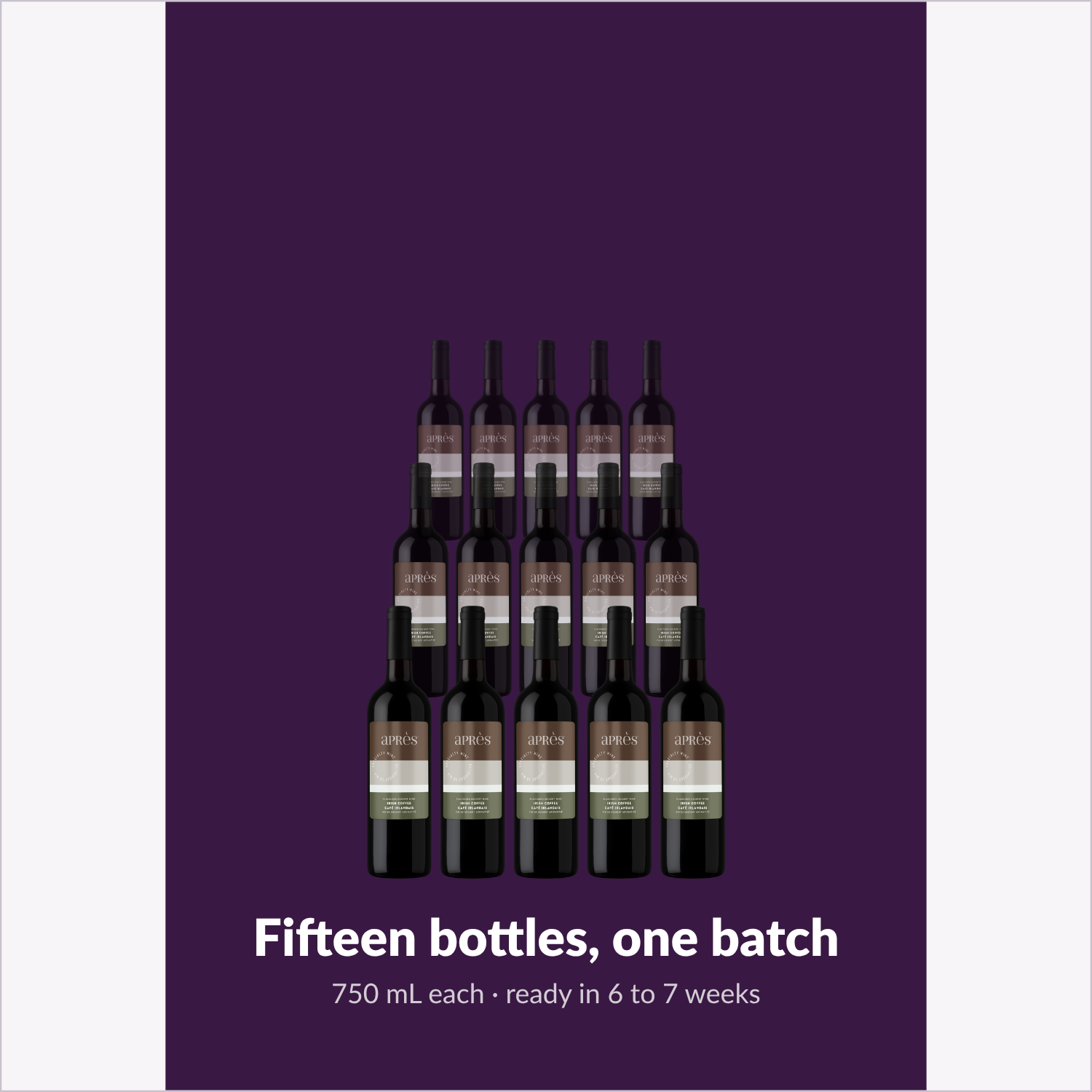 Apres Irish Coffee Dessert Wine, fifteen bottle batch