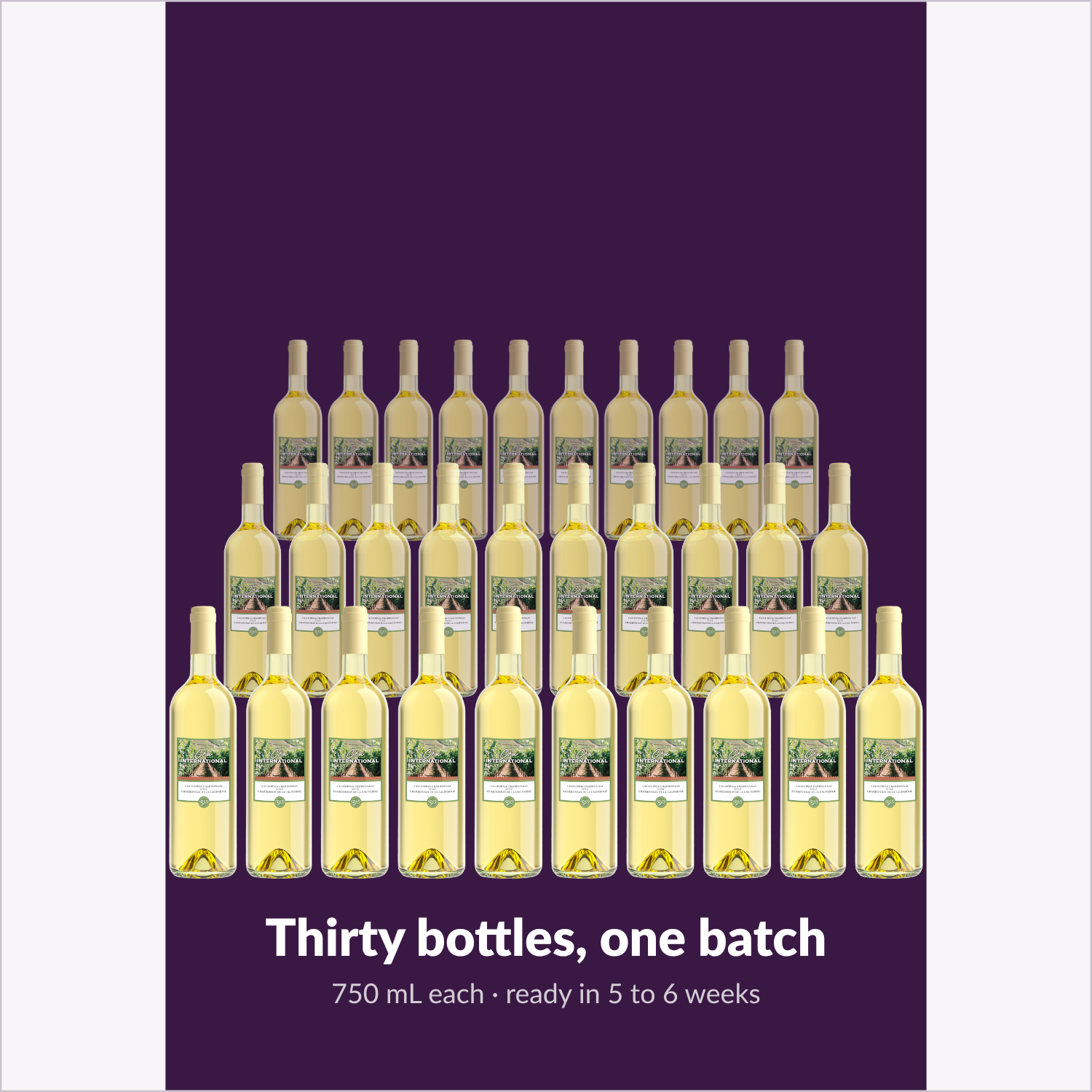 Cru International Chardonnay — thirty bottles, one batch