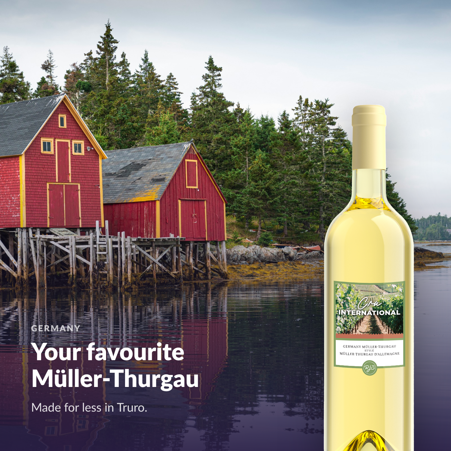 Cru International Müller-Thurgau — your favourite Müller-Thurgau, made for less in Truro