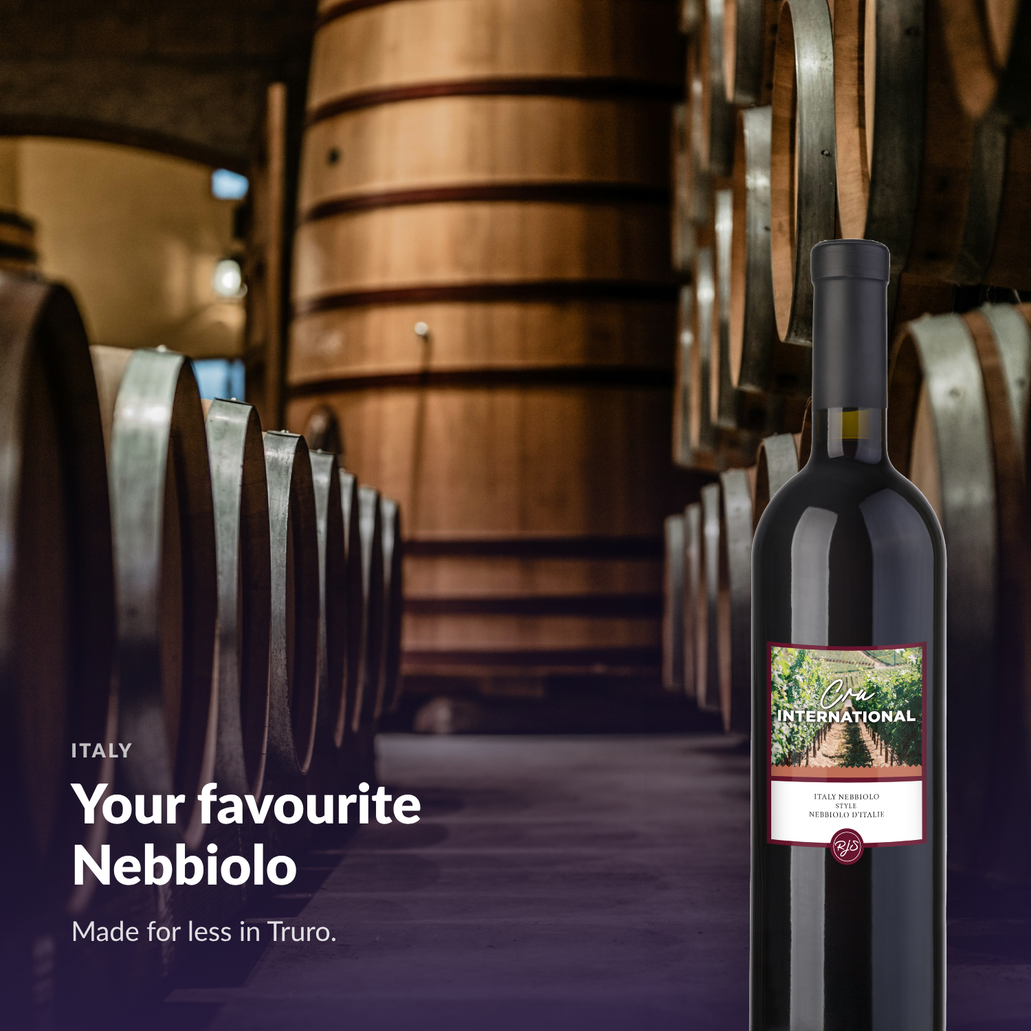 Cru International Nebbiolo — your favourite Nebbiolo, made for less in Truro