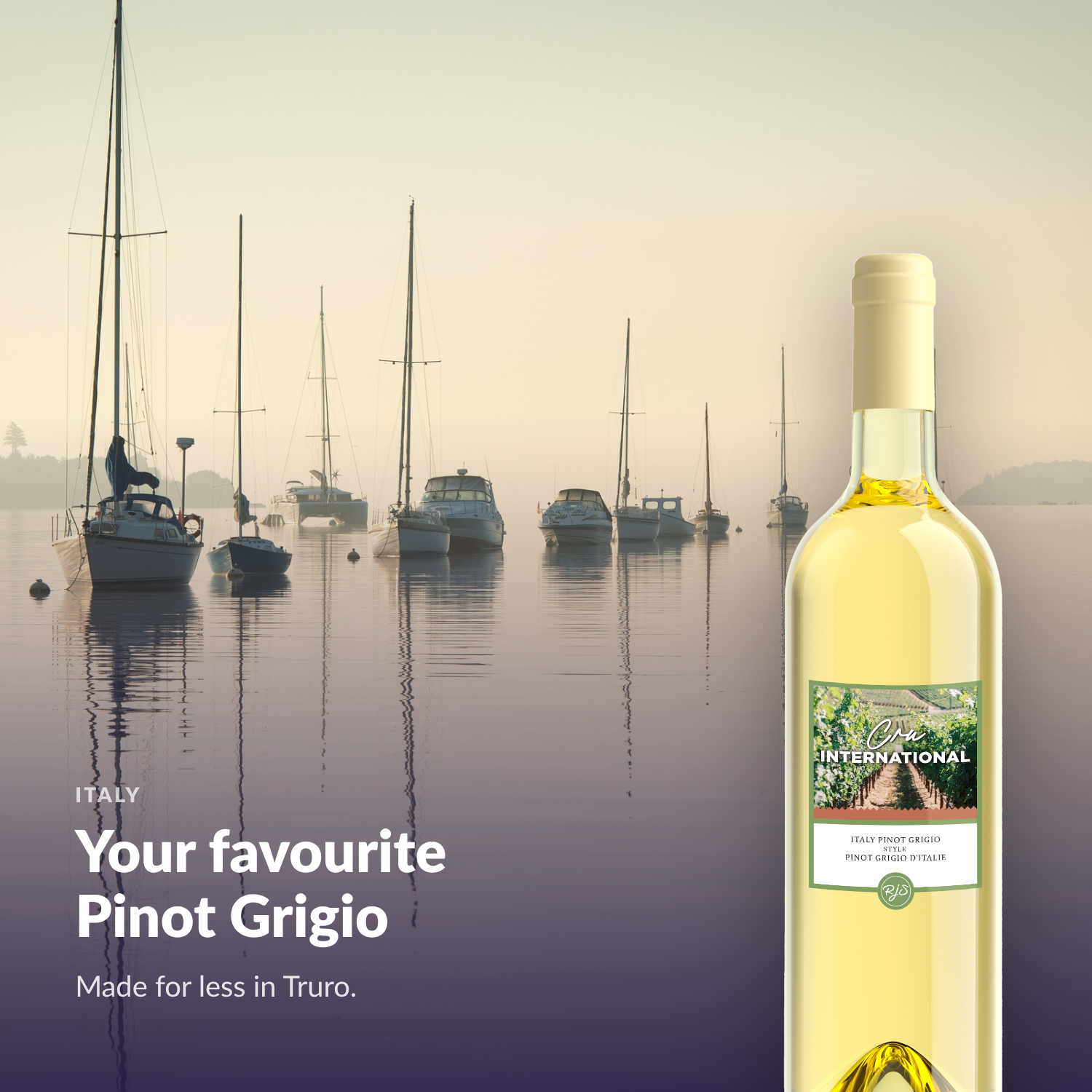 Cru International Italian Pinot Grigio — your favourite Pinot Grigio, made for less in Truro