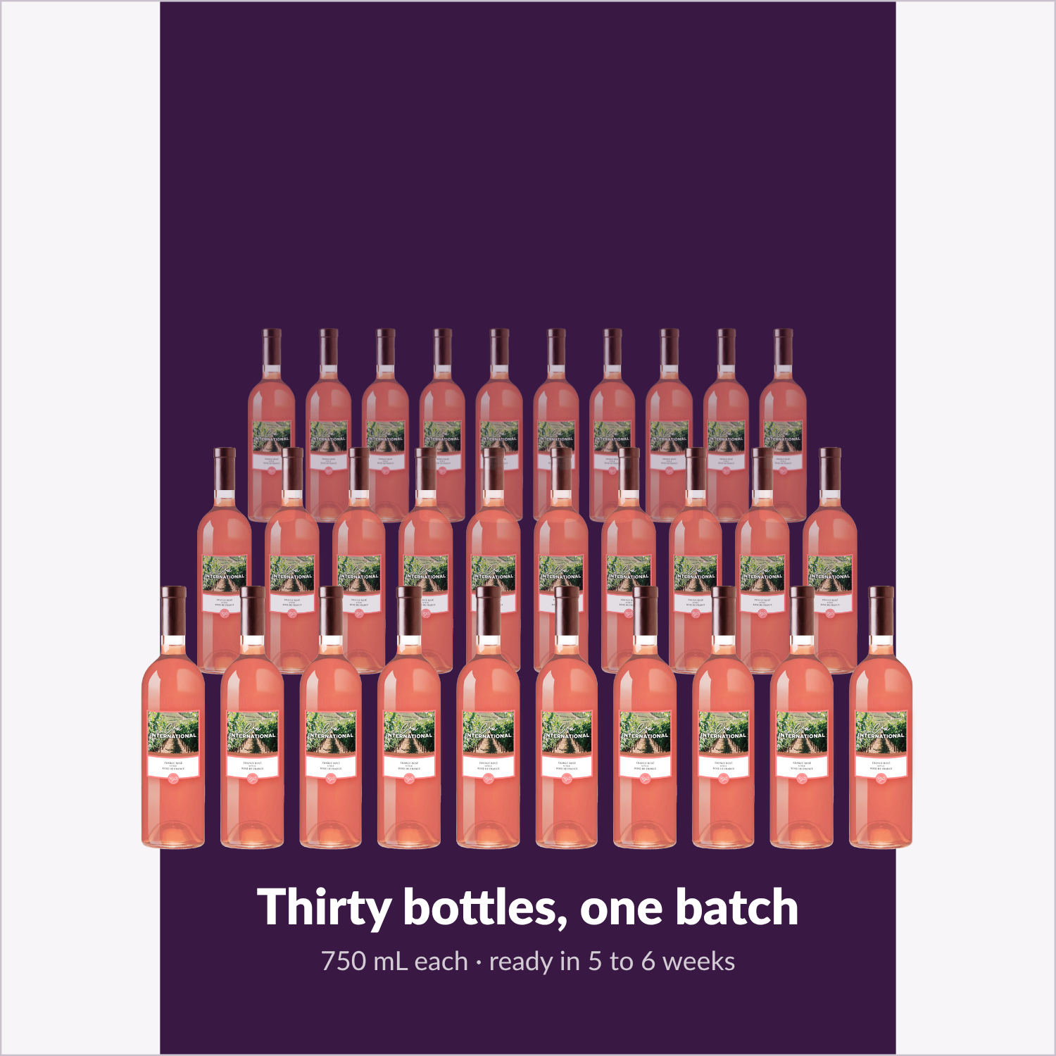 Cru International Rosé — thirty bottles, one batch