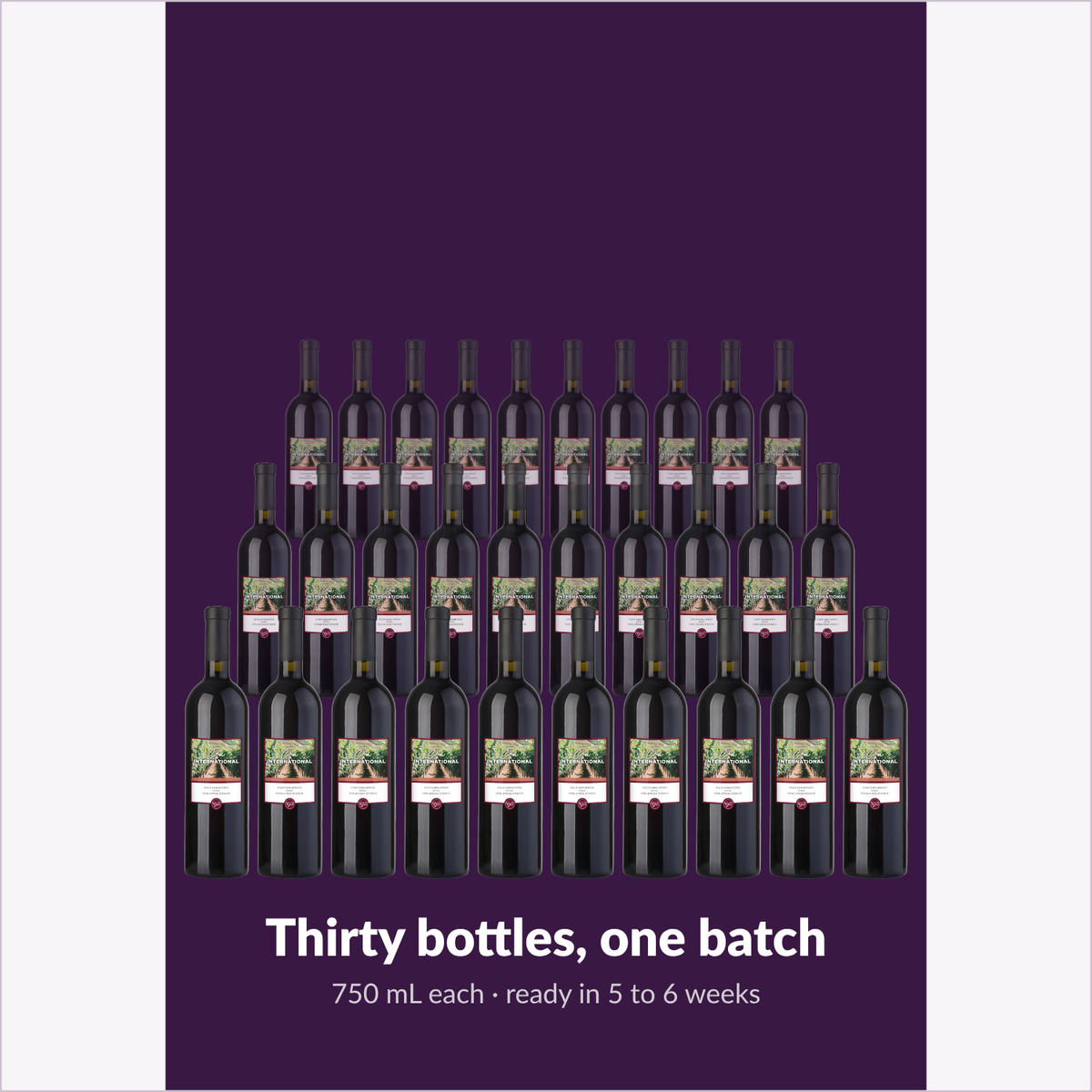 Cru International Sangiovese — thirty bottles, one batch