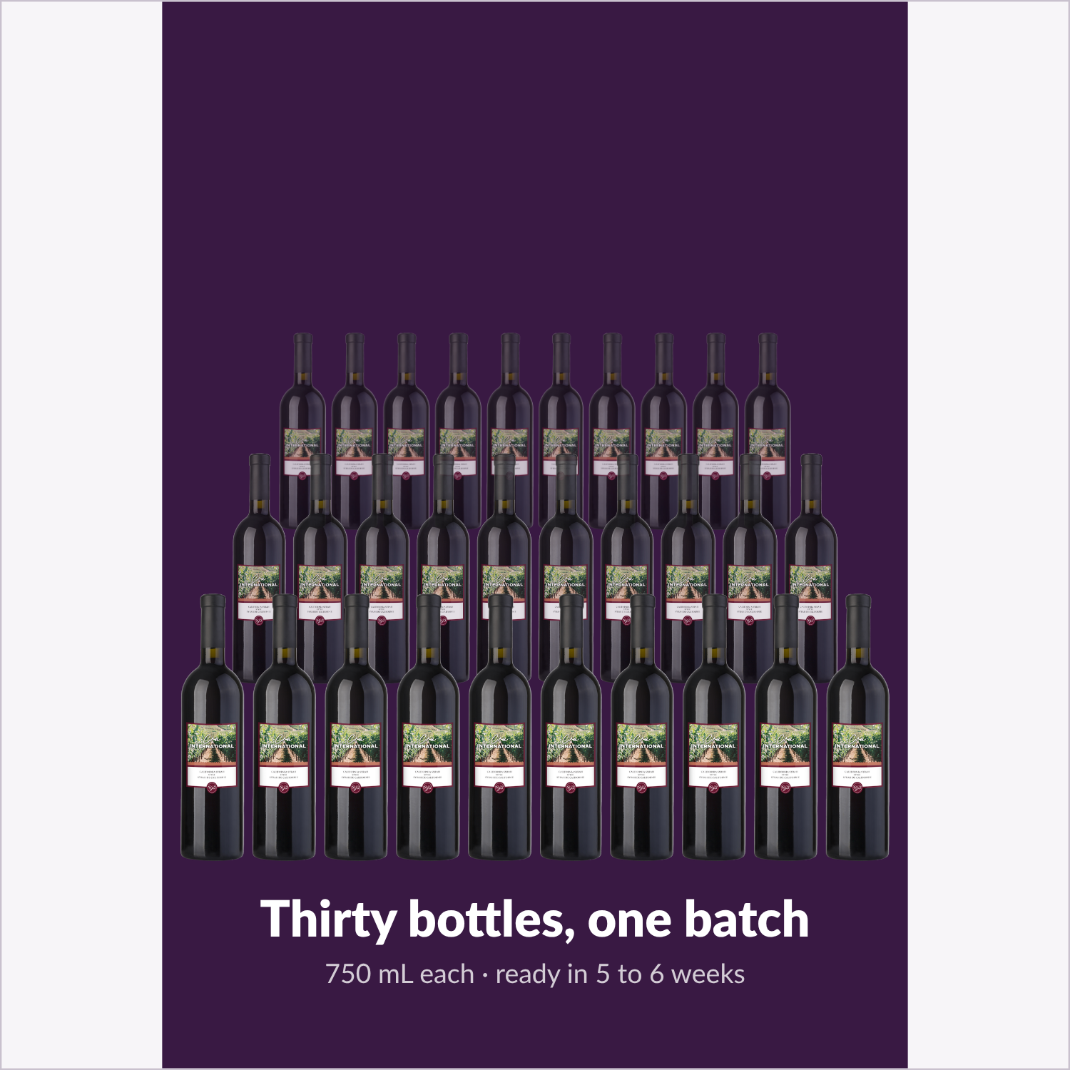 Cru International Syrah — thirty bottles, one batch