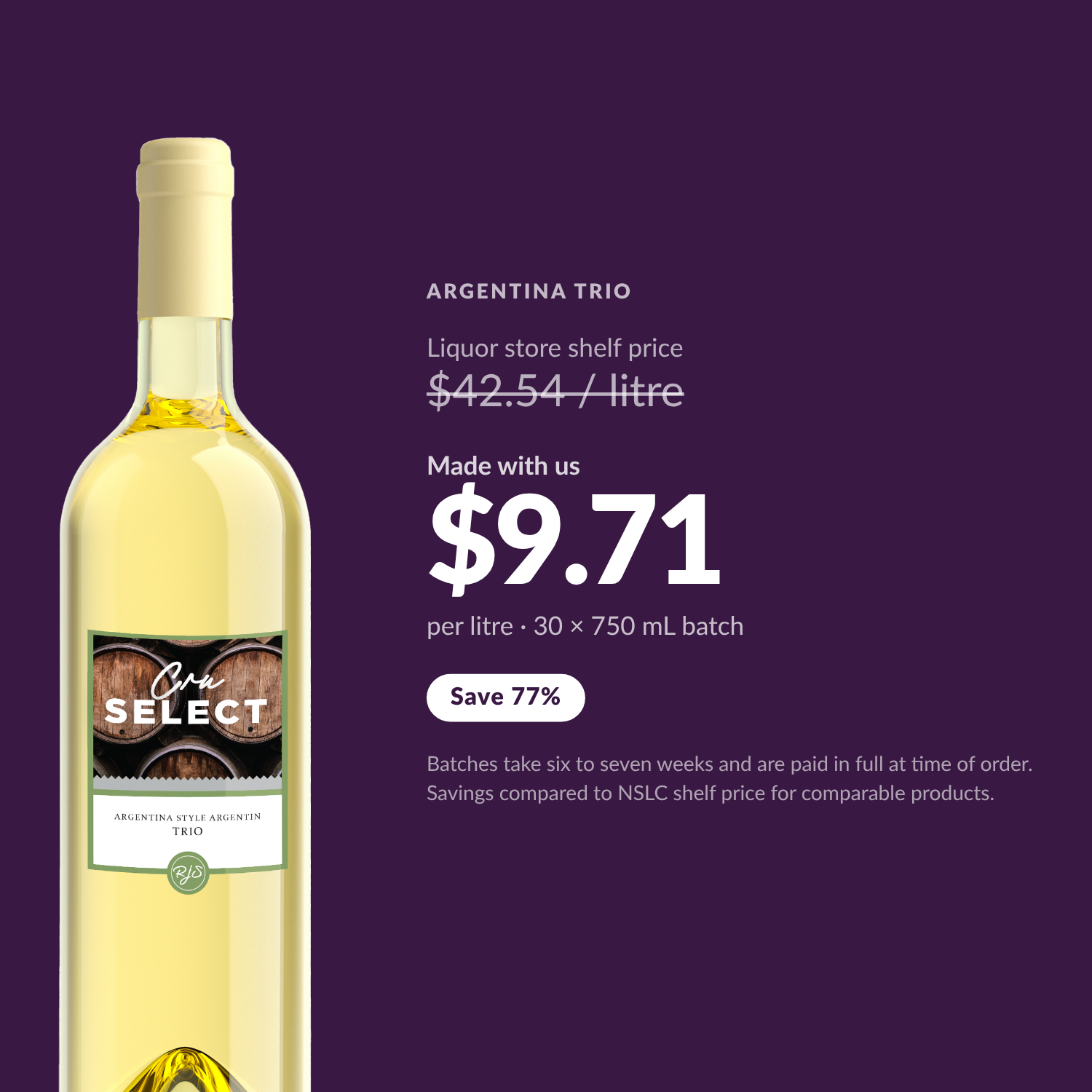 Cru Select Argentina Trio — $9.71 per litre made with us, save 77%