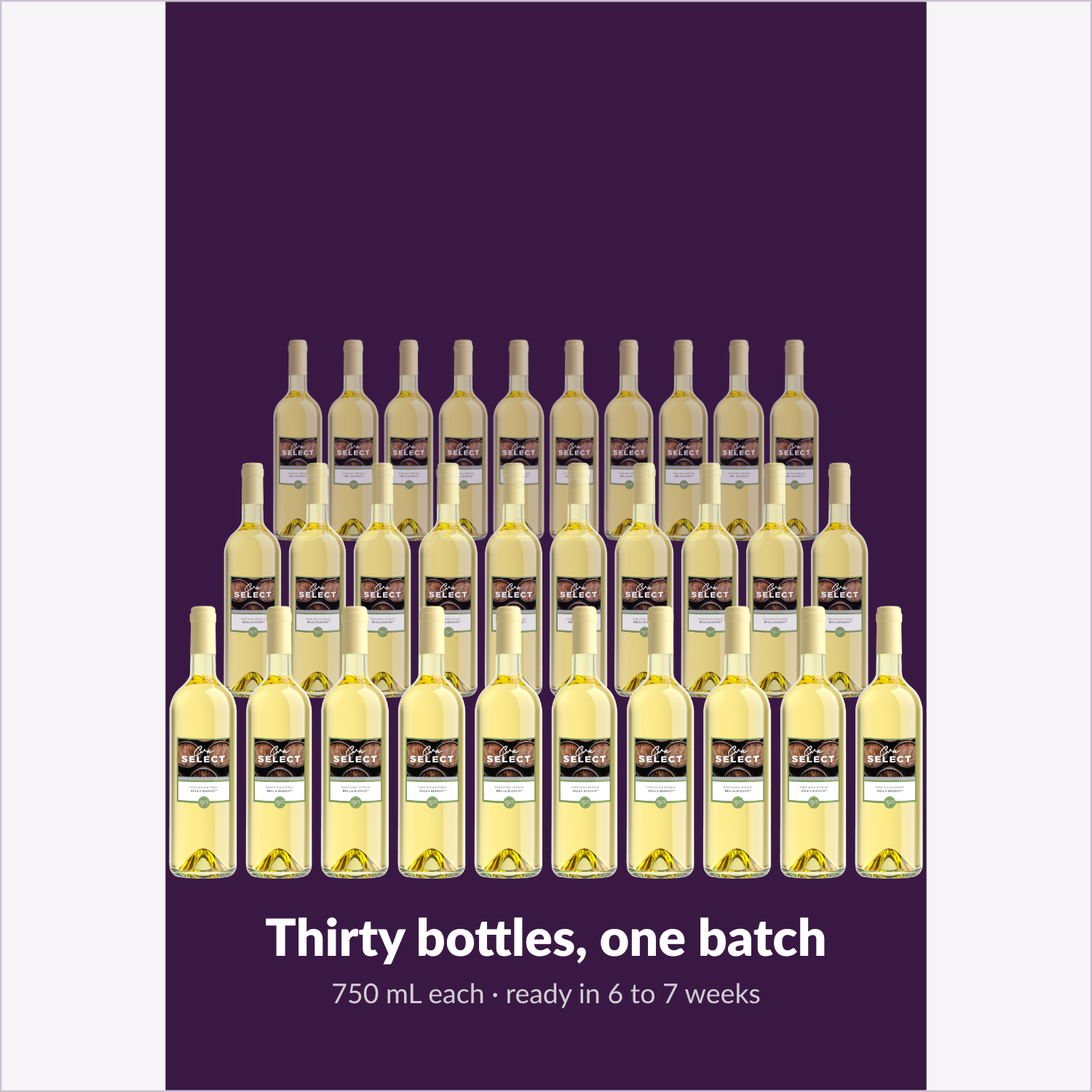 Thirty bottles, one batch — Cru Select Bella Bianco