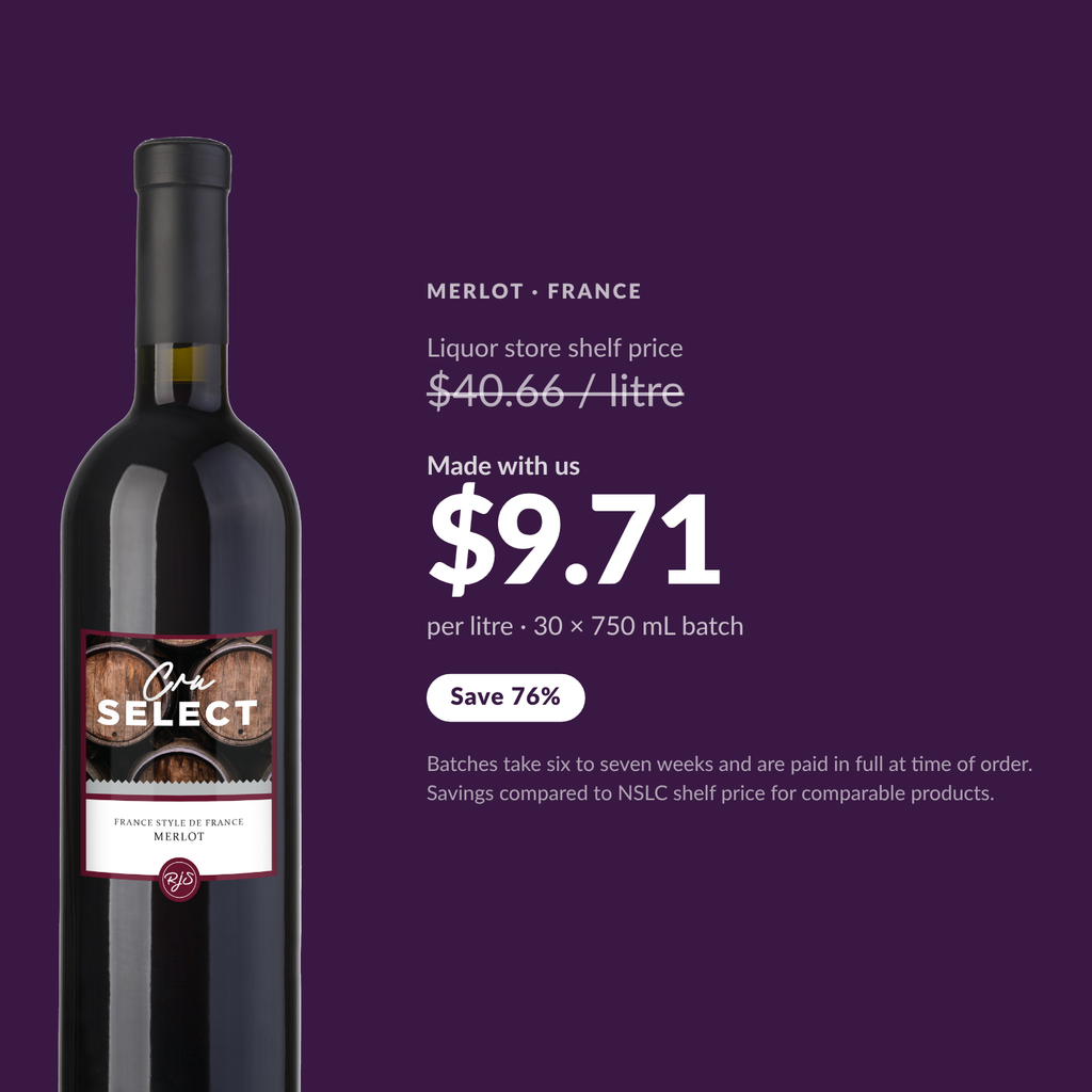 Cru Select Merlot — $9.71 per litre made with us, save 76%