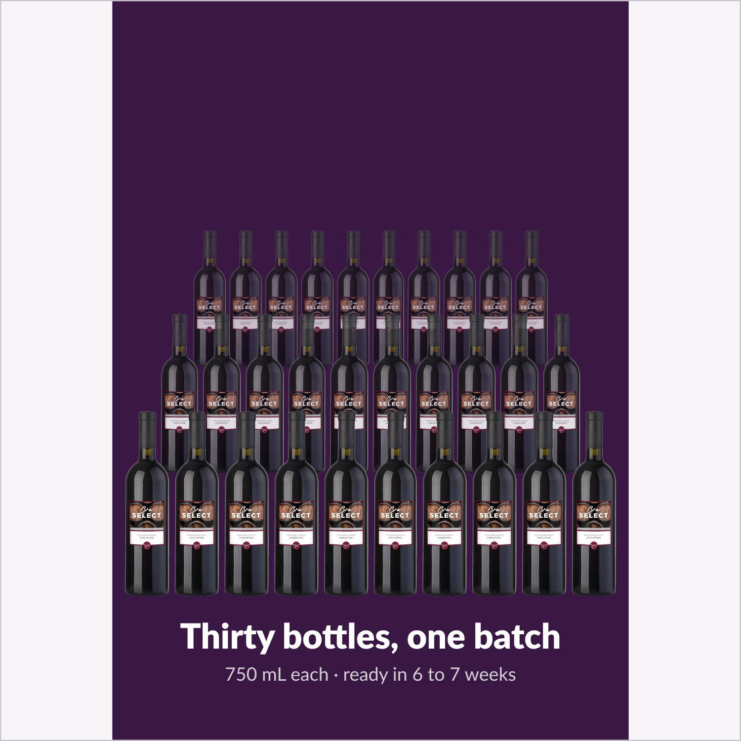 Thirty bottles, one batch — Cru Select Sangiovese