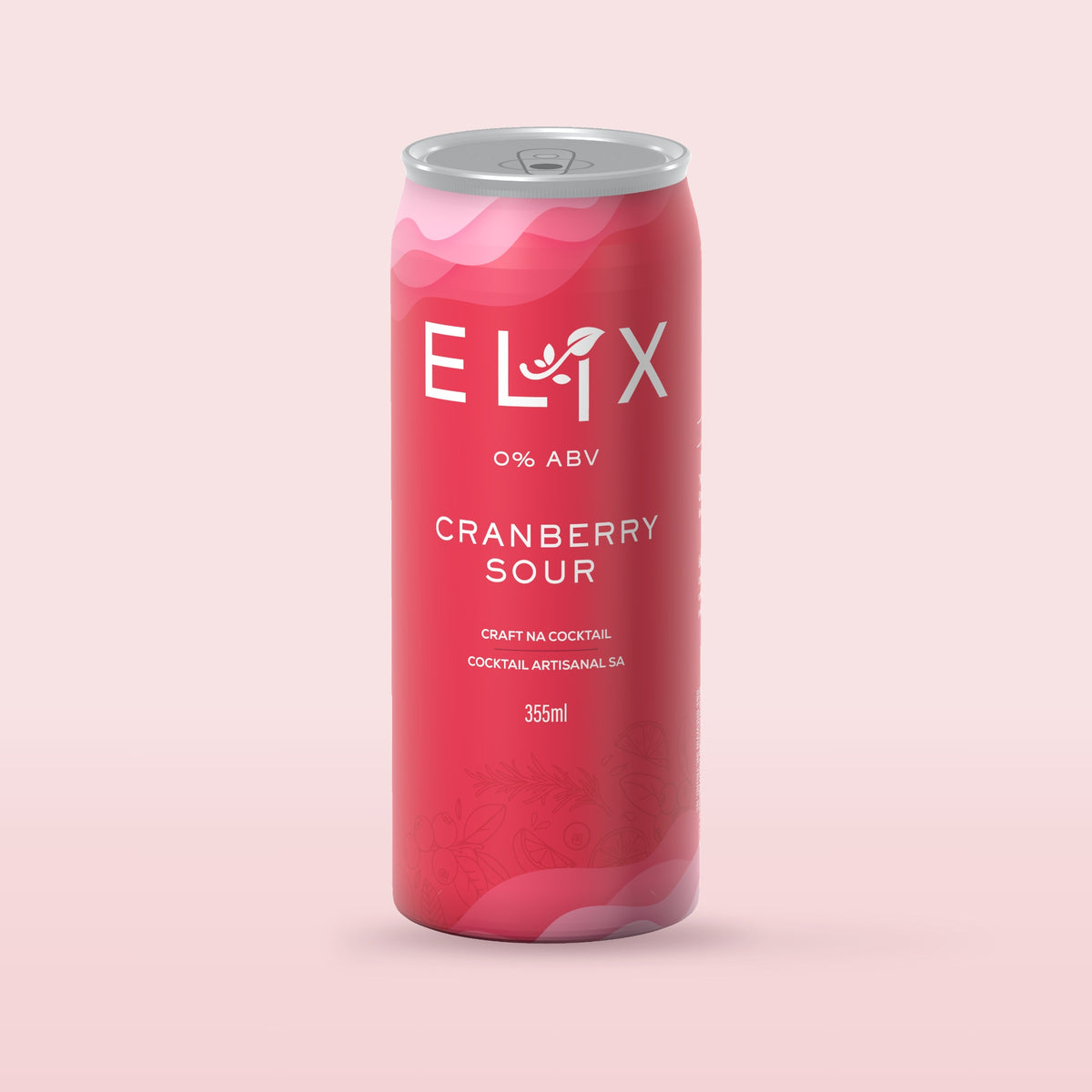 Elix Cranberry Sour 355 mL can, 0% ABV craft non-alcoholic cocktail