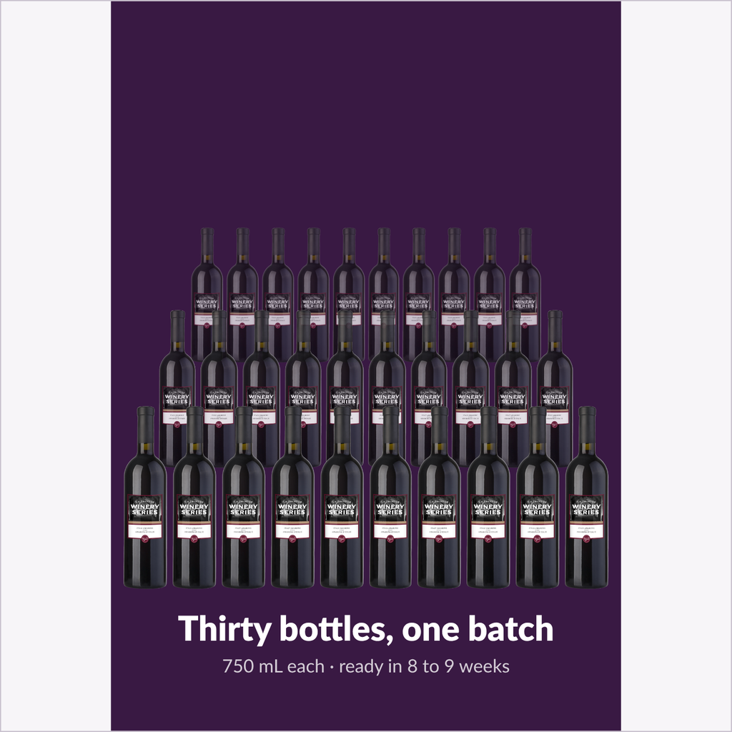 Thirty 750 mL bottles from one Amarone batch, ready in 8 to 9 weeks