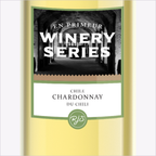 Close-up of the En Primeur Winery Series Chile Chardonnay wine label