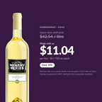 Chardonnay made with us: $11.04 per litre versus $42.54 liquor store shelf price, save 74%