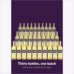 Thirty 750 mL bottles from one Chardonnay batch, ready in 6 to 7 weeks