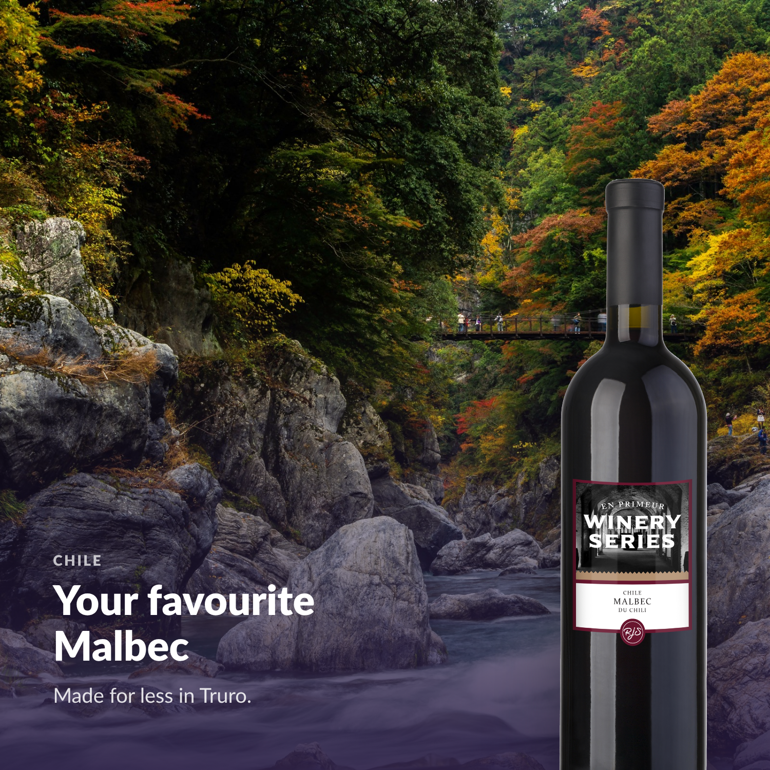 Bottle of En Primeur Winery Series Malbec in an Atlantic Canadian lifestyle setting