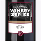 Close-up of the En Primeur Winery Series Chile Malbec bottle label