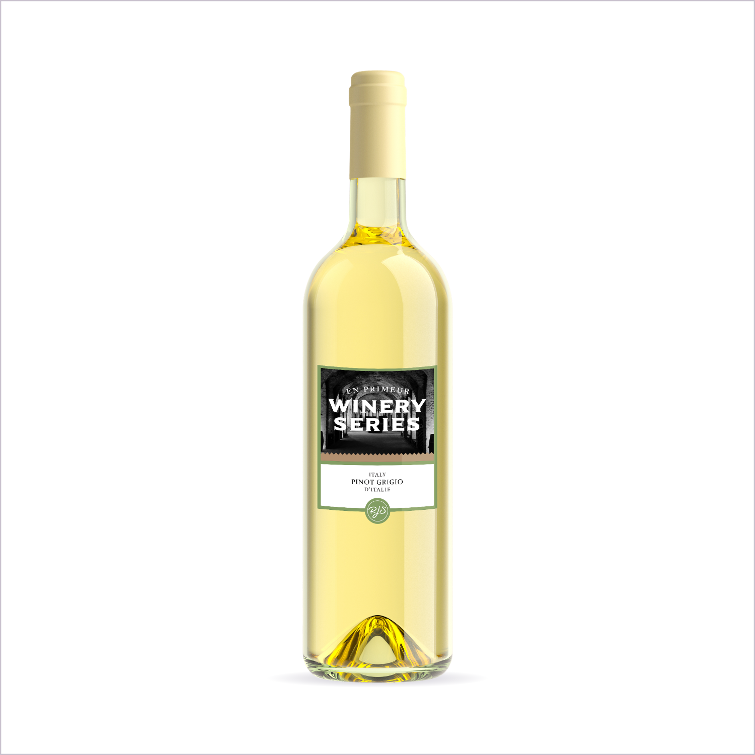 En Primeur Winery Series Pinot Grigio finished bottle on a white background