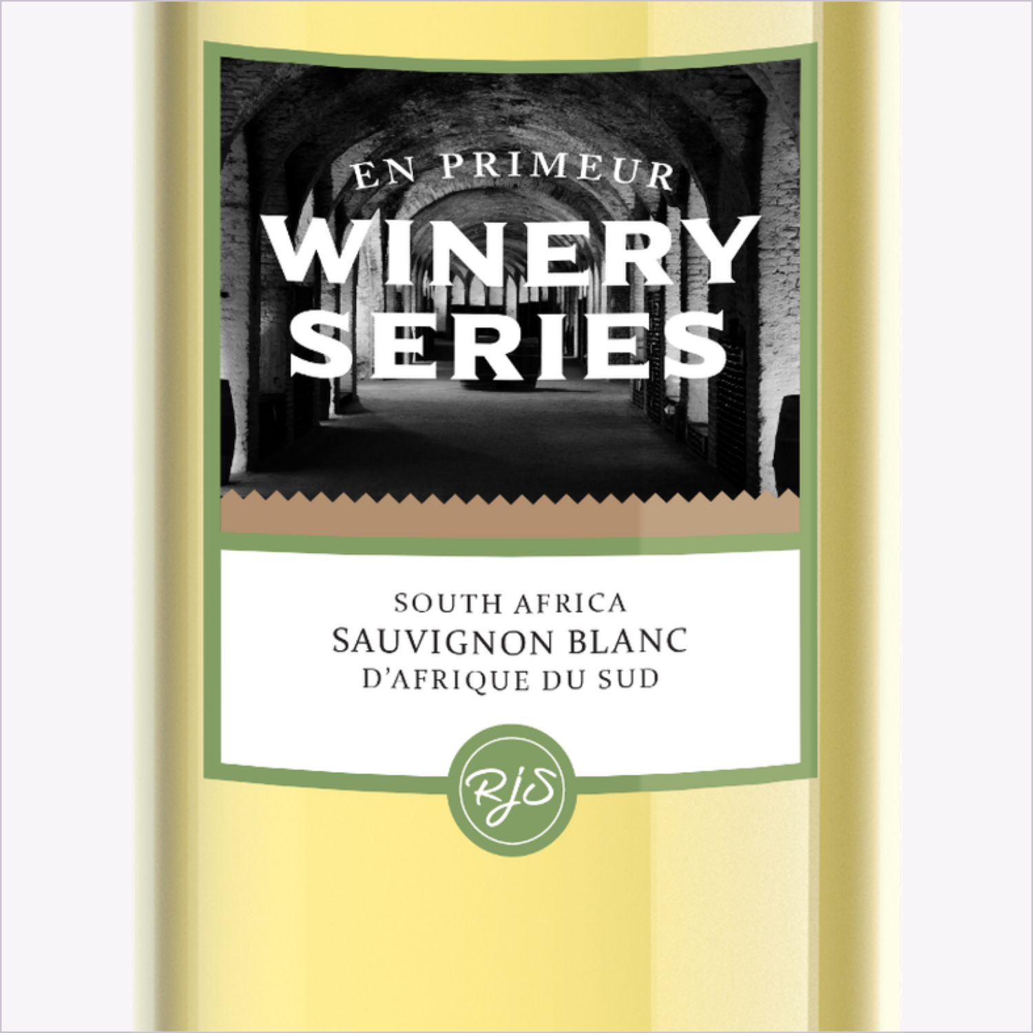 Close-up of the En Primeur Winery Series South Africa Sauvignon Blanc wine label