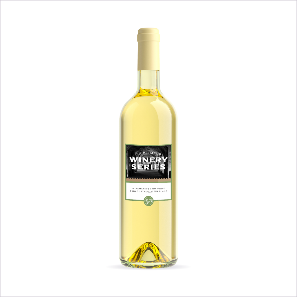 En Primeur Winery Series Winemaker's Trio White finished bottle on a white background