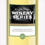 Close-up of the En Primeur Winery Series Winemaker's Trio White wine label