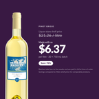 Heritage Estates Pinot Grigio $6.37 per litre, save 70% versus liquor store shelf price