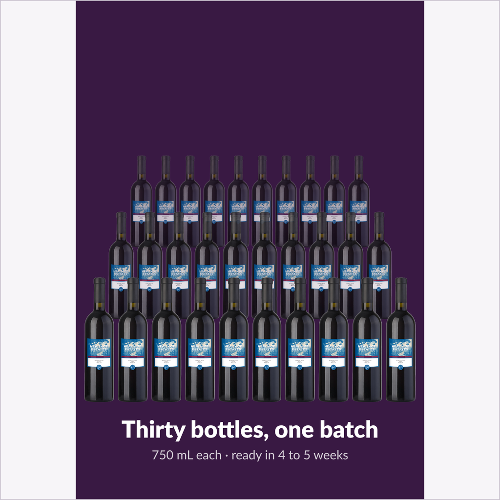 Thirty bottles of Heritage Estates Merlot from one batch