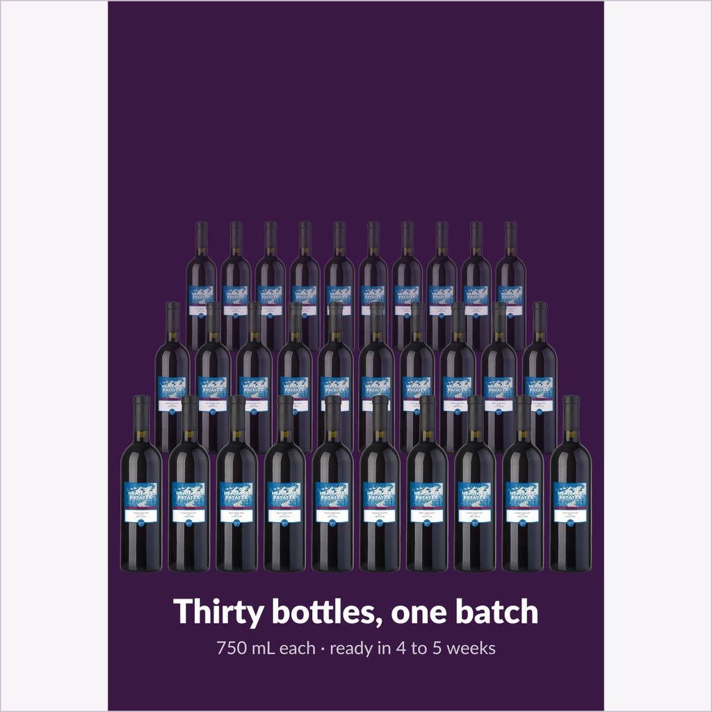 Thirty bottles of Heritage Estates Pinot Noir from one batch