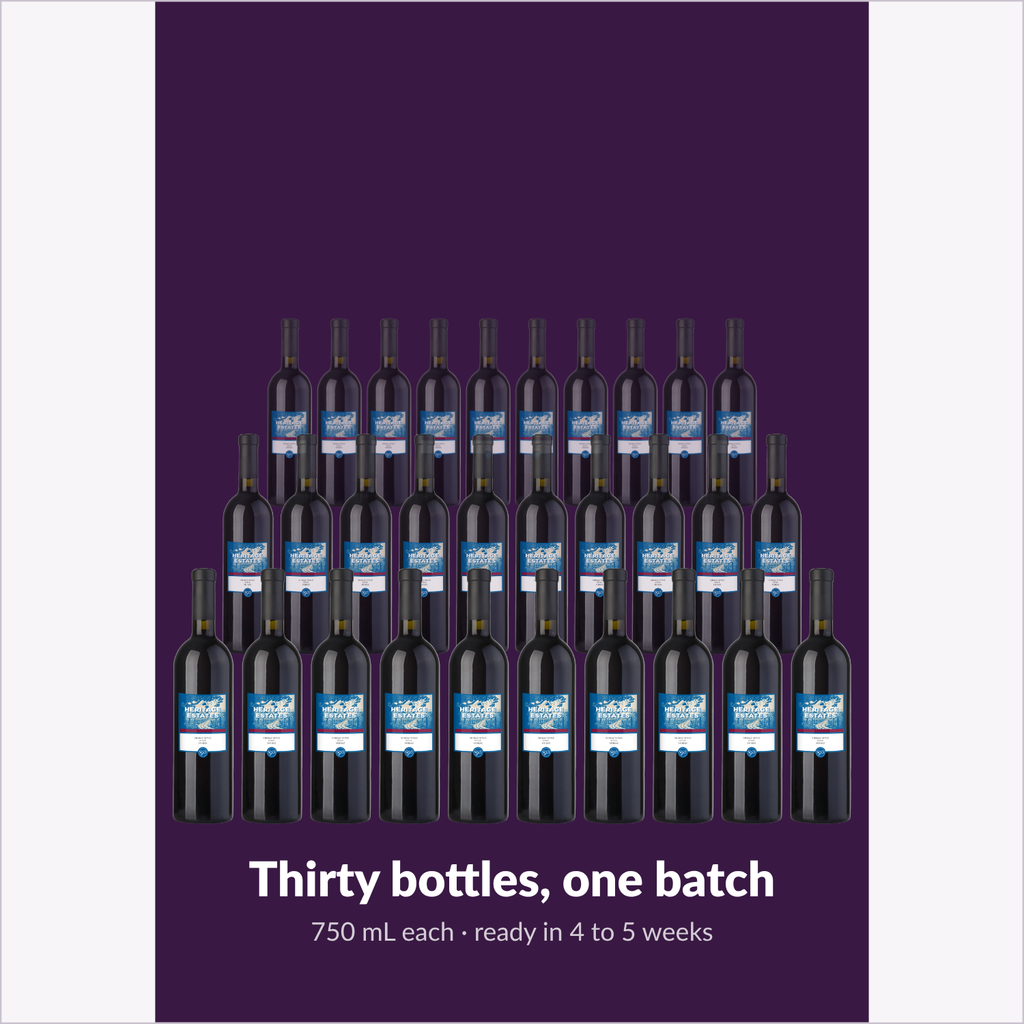 Thirty bottles of Heritage Estates Shiraz from one batch