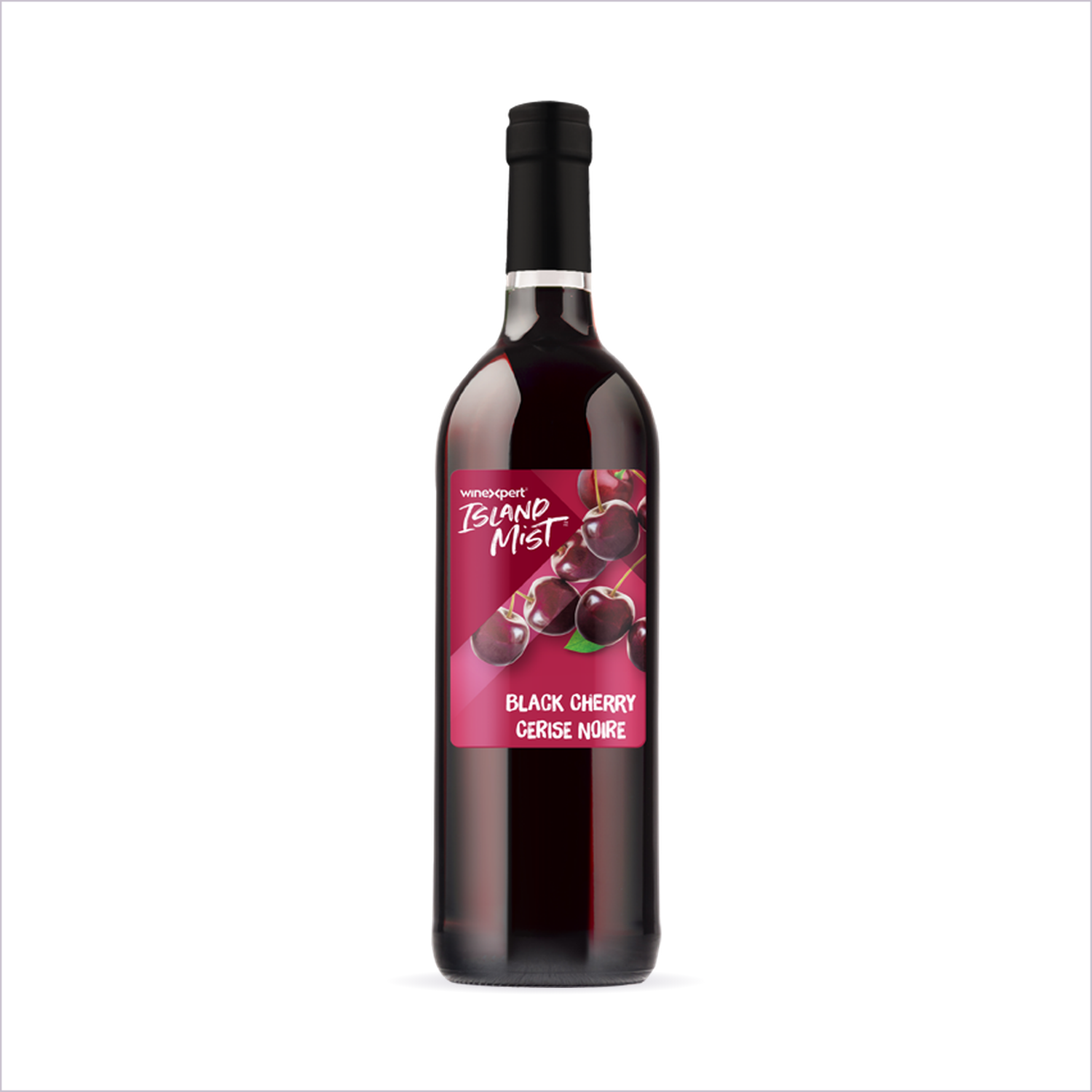 Island Mist Black Cherry bottle on white
