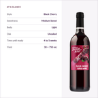 Island Mist Black Cherry at a glance: style, sweetness, body, time until ready