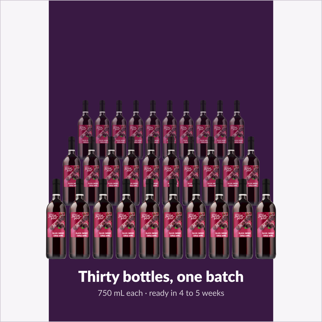 Thirty bottles, one batch — Island Mist Black Cherry