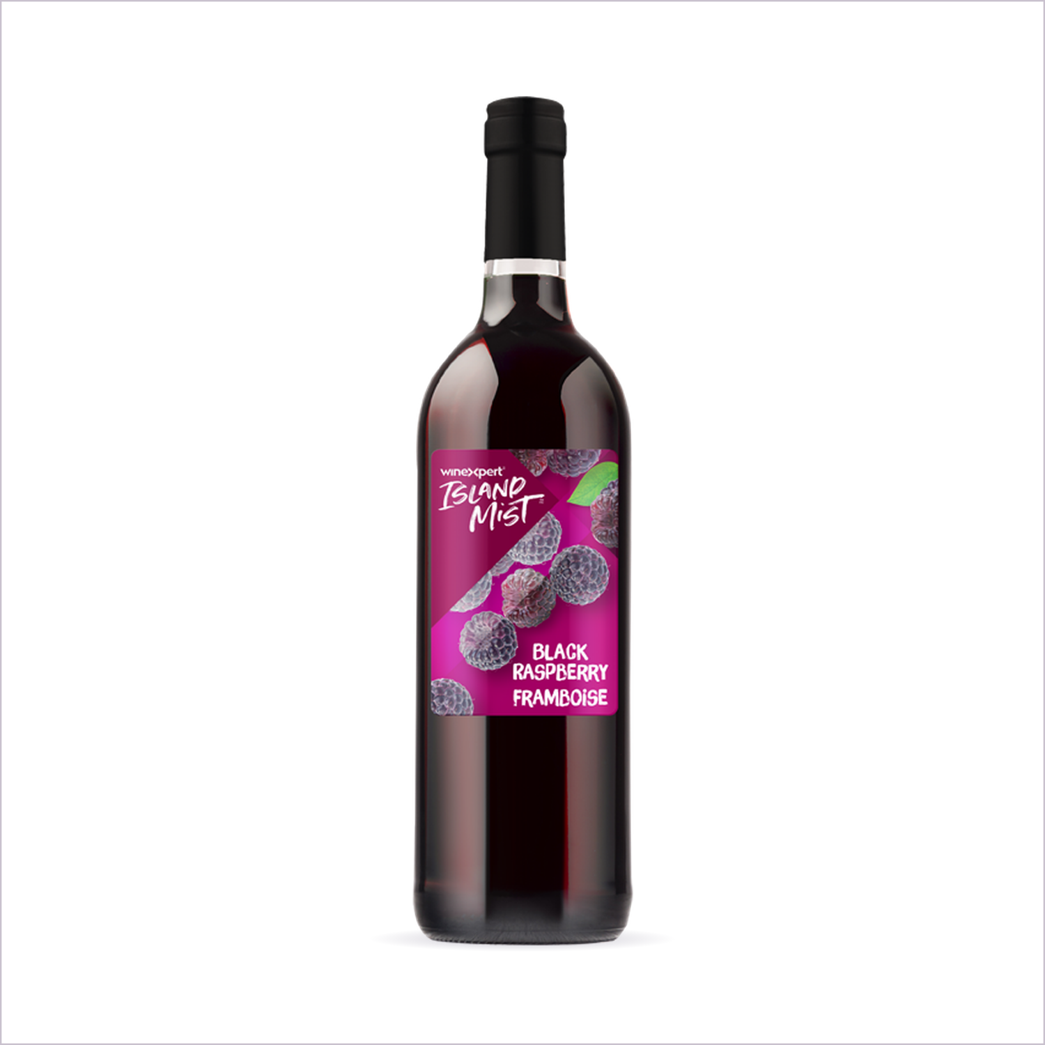 Island Mist Black Raspberry bottle on white