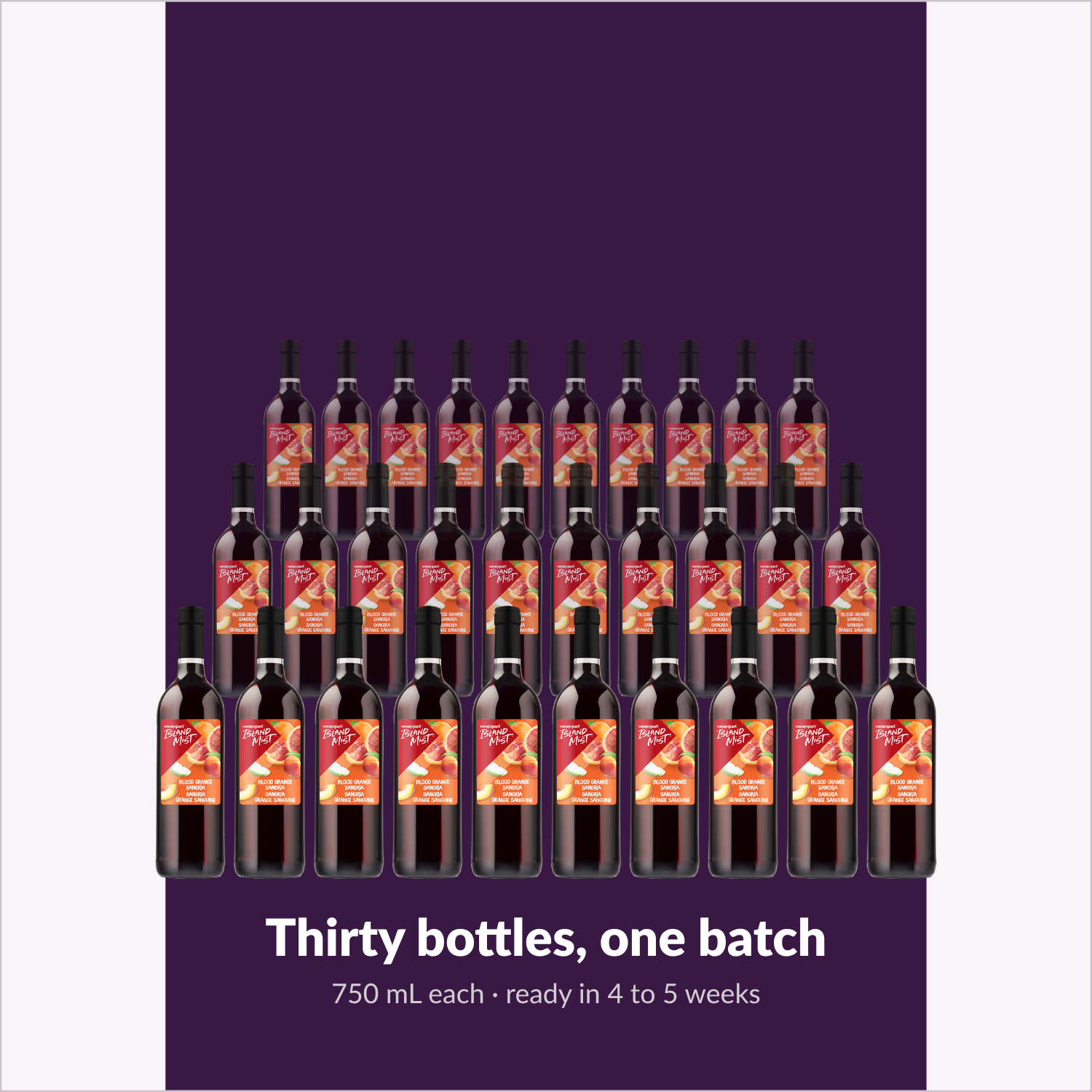 Thirty bottles, one batch — Island Mist Blood Orange Sangria
