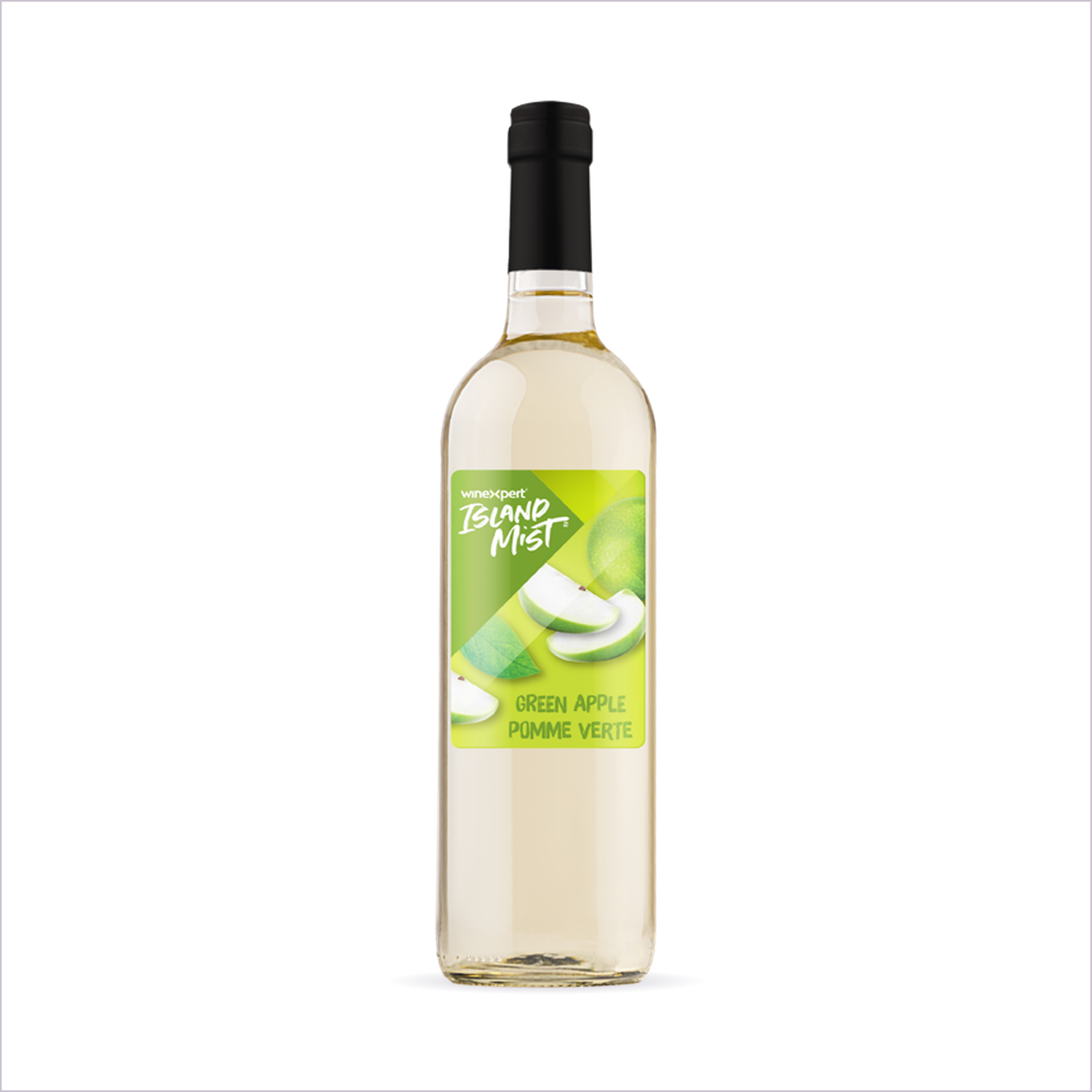 Island Mist Green Apple bottle on white