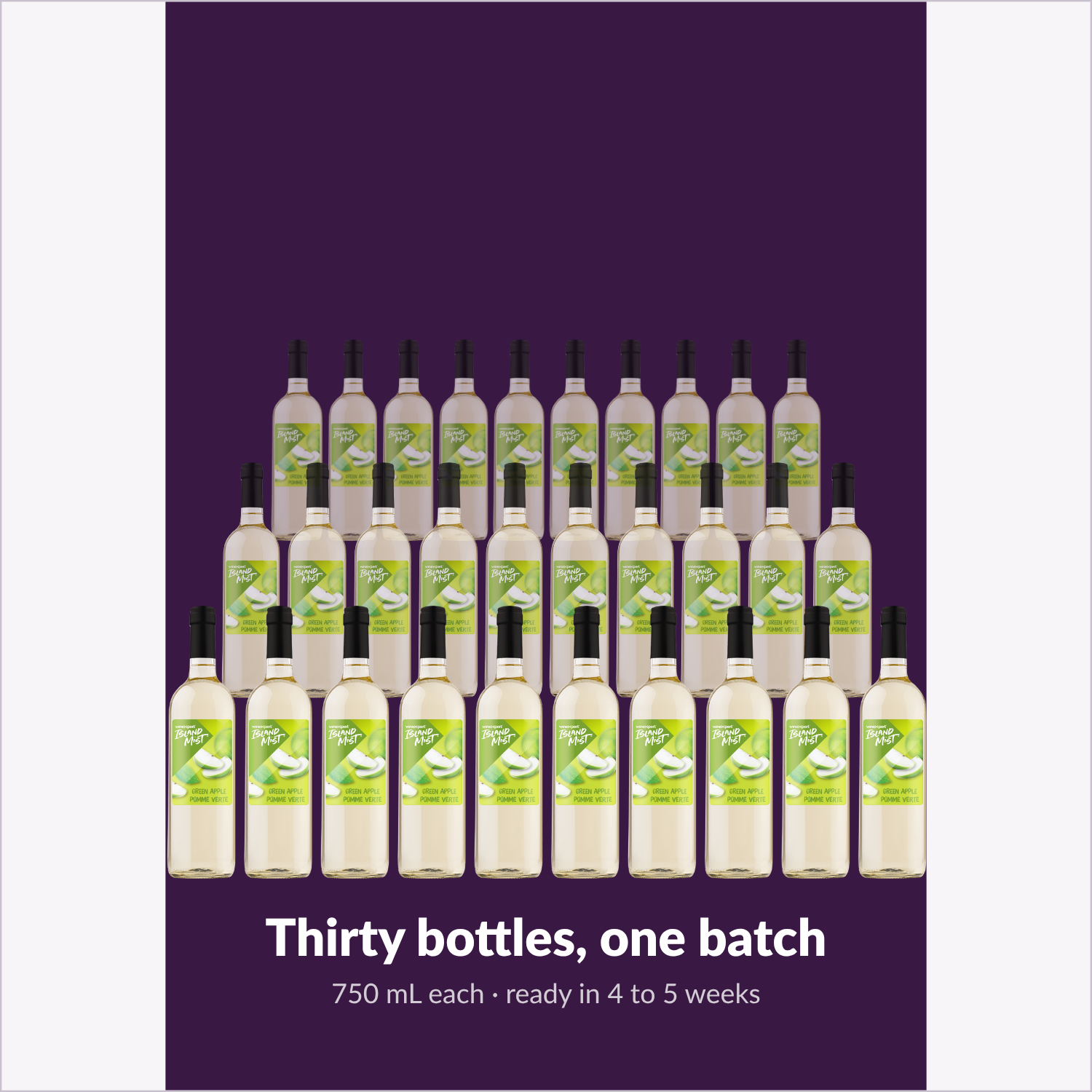 Thirty bottles, one batch — Island Mist Green Apple