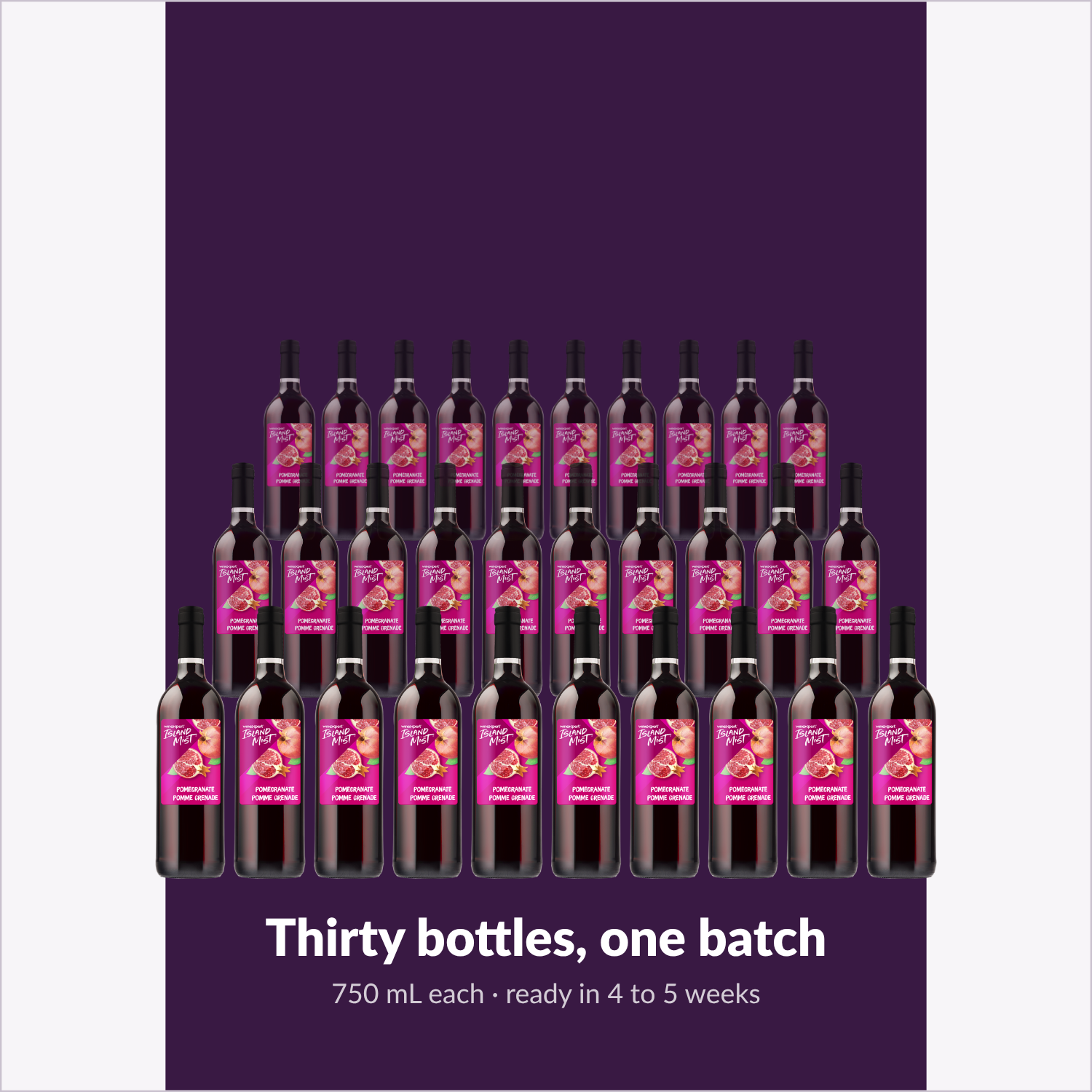 Thirty bottles, one batch — Island Mist Pomegranate