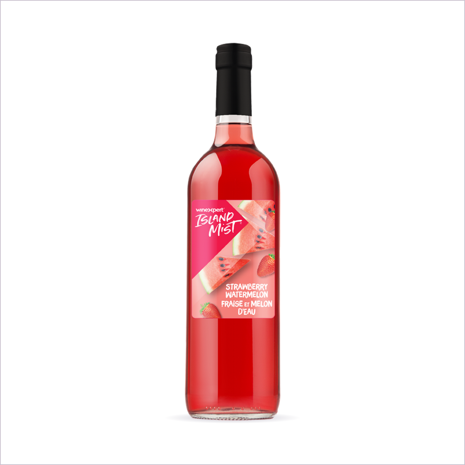 Island Mist Strawberry Watermelon bottle on white