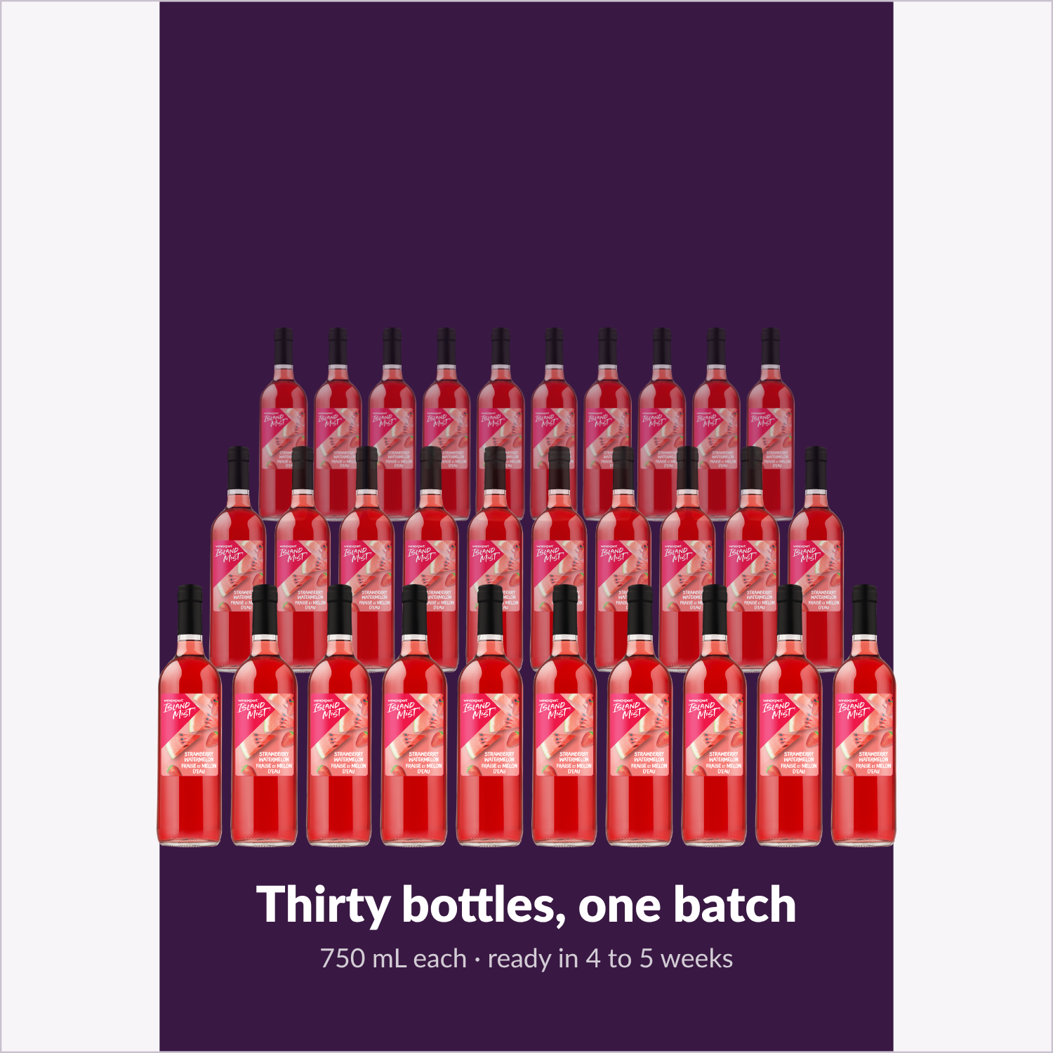 Thirty bottles, one batch — Island Mist Strawberry Watermelon