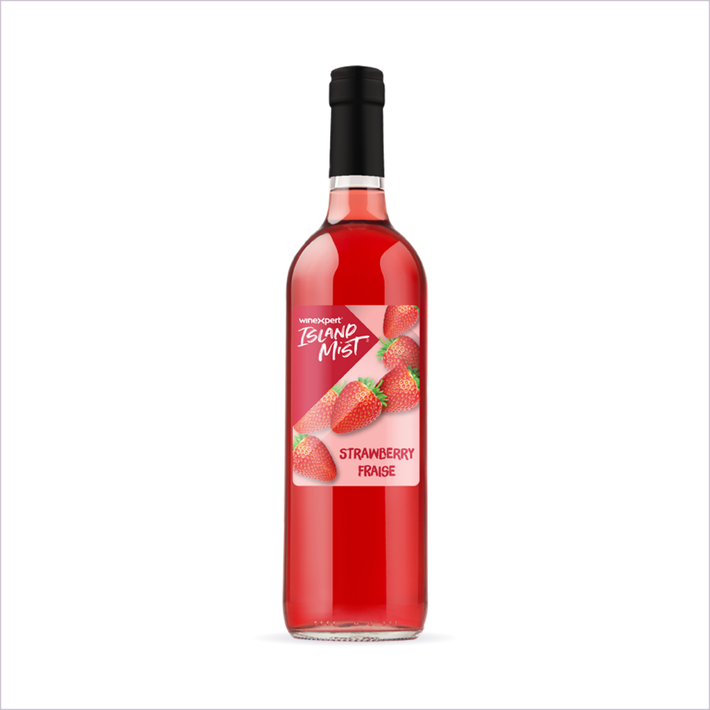 Island Mist Strawberry bottle on white