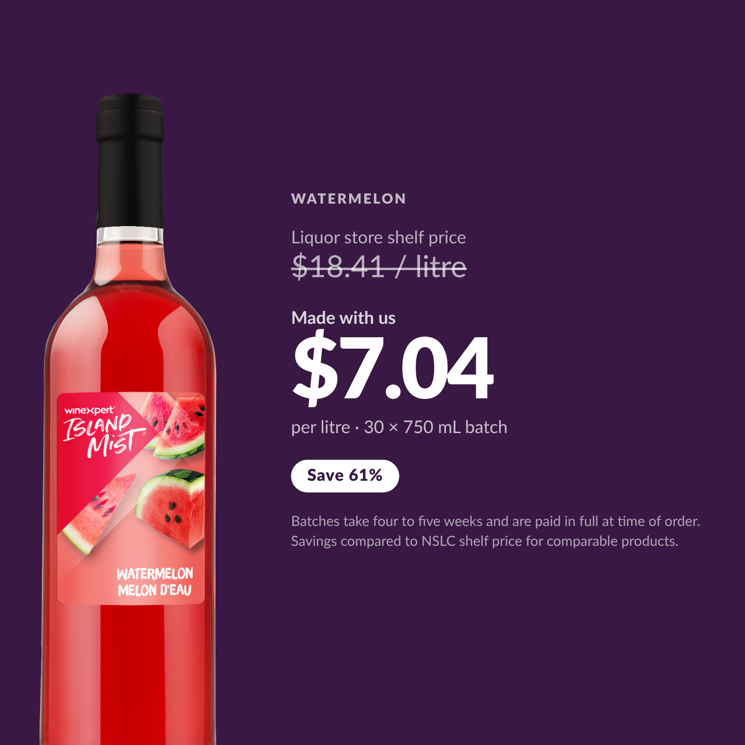 Island Mist Watermelon $7.04 per litre made with us — Save 61%