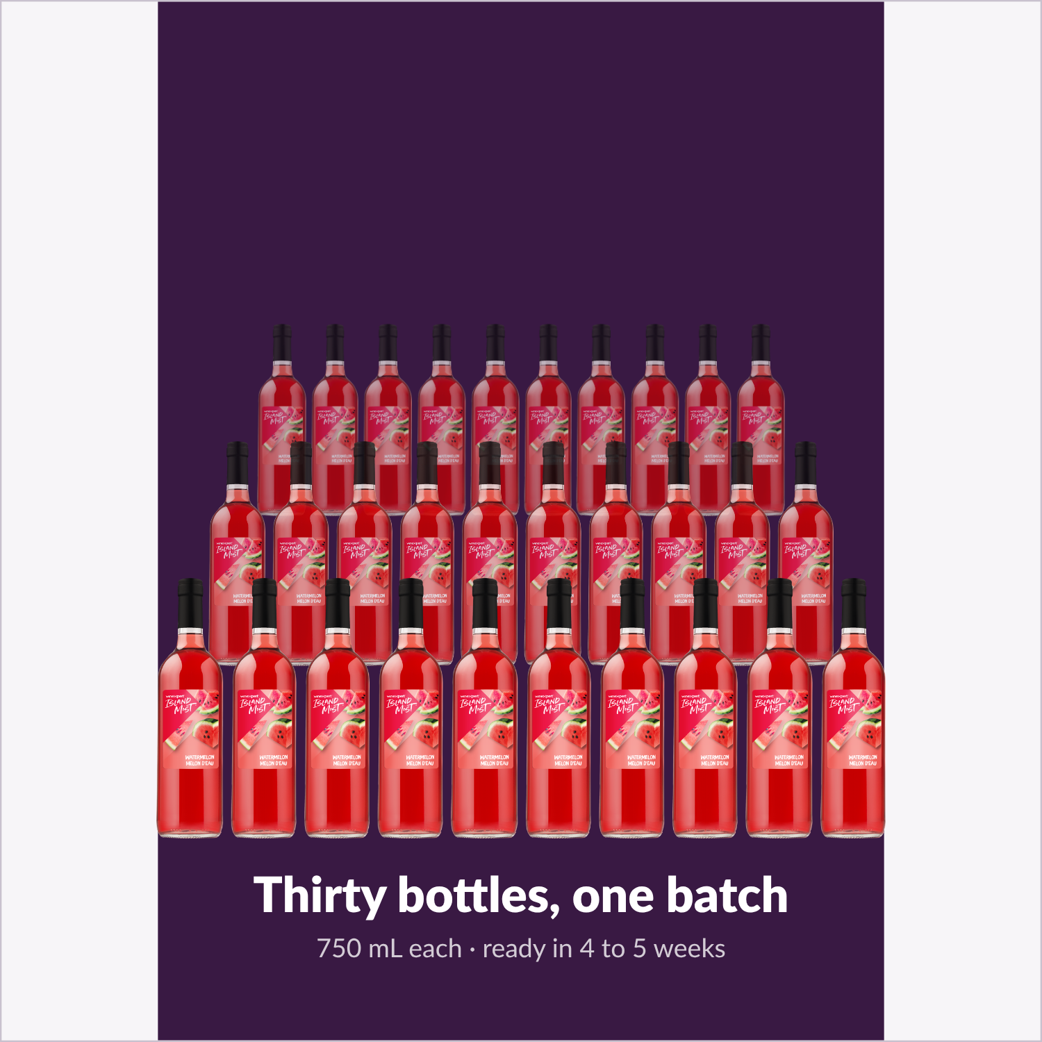 Thirty bottles, one batch — Island Mist Watermelon