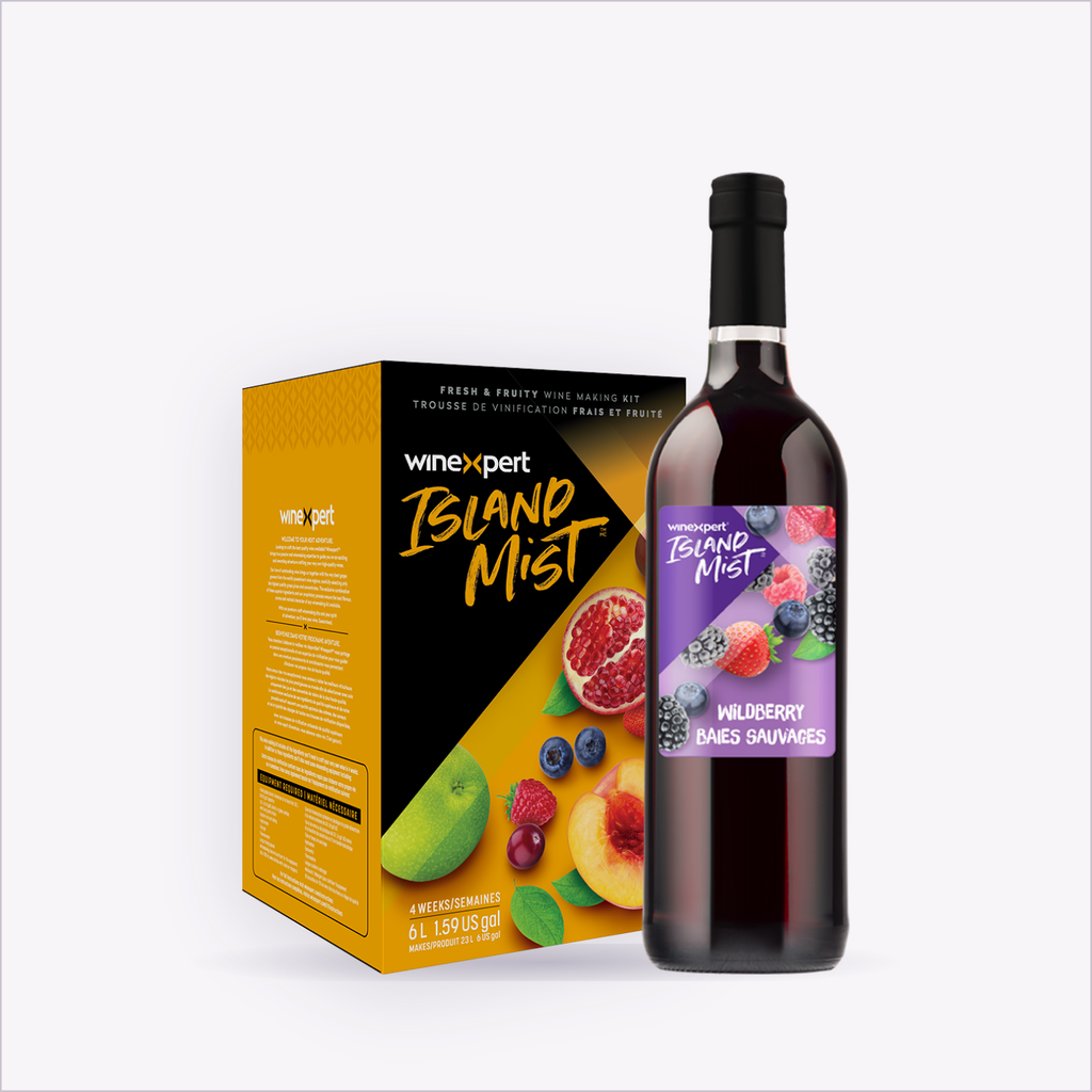 Island Mist Wildberry wine kit and finished bottle