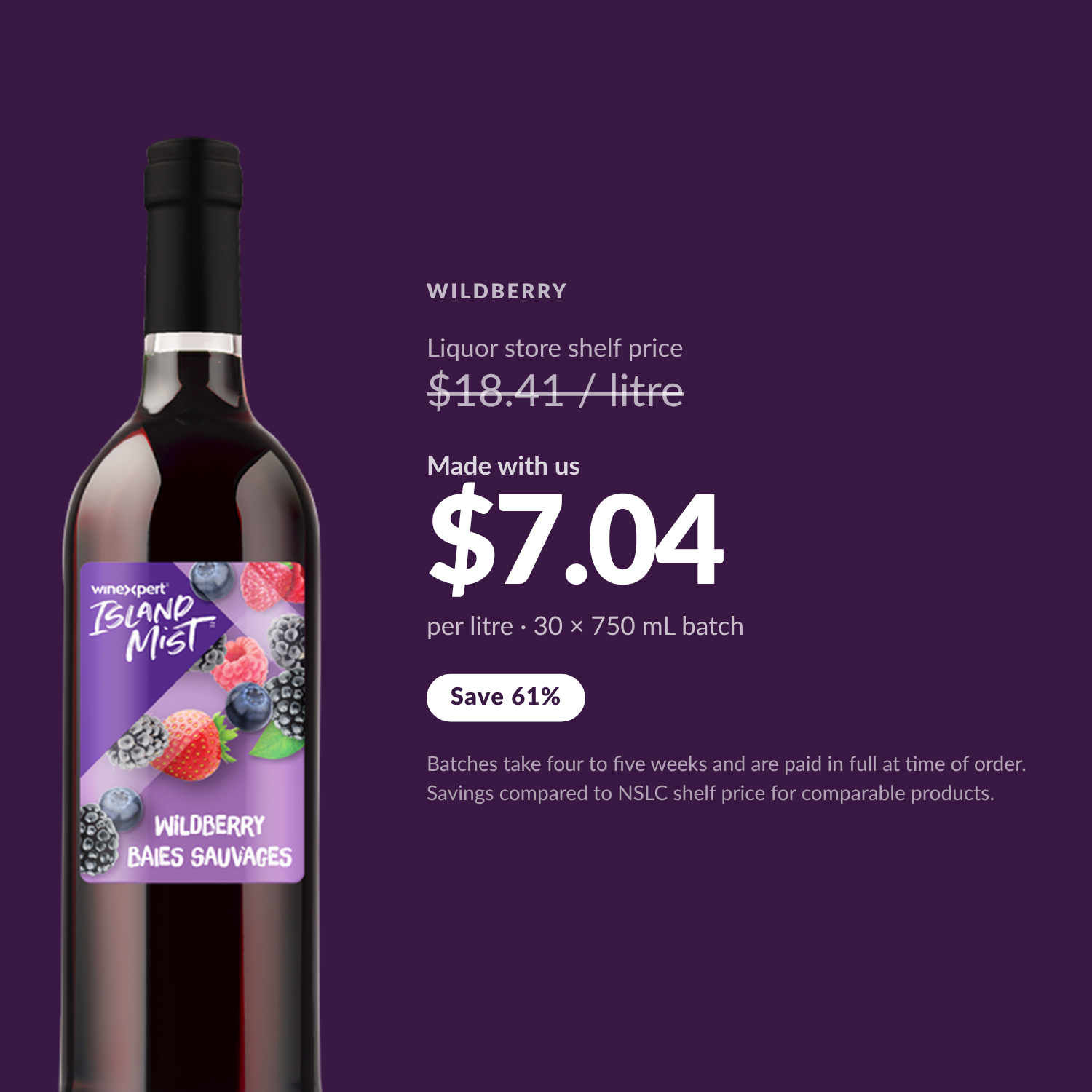 Island Mist Wildberry $7.04 per litre made with us — Save 61%