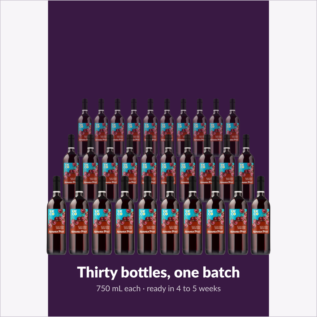 Thirty bottles, one batch — Niagara Mist Black Cherry