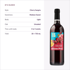 Niagara Mist Cherry Sangria at a glance — medium sweet, light body, unoaked, ready in 4 to 5 weeks